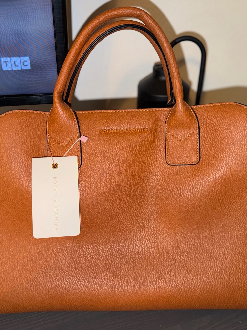Poppy & Peonies Uptown Tote Cognac